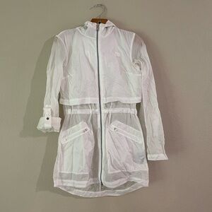 The North Face White Lightweight Hooded Trench Coat